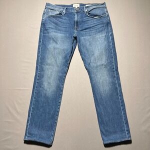 Frame Women's Blue L'Homme Slim Straight‎ Leg High Rise Denim Jeans Size 38
